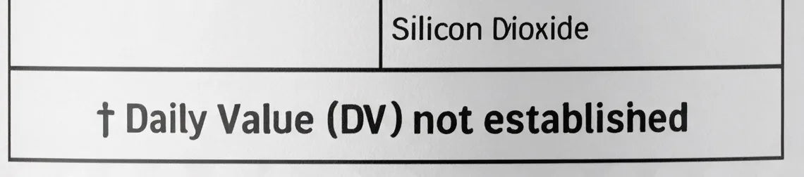 Close-up of the end of the Supplement Facts panel.