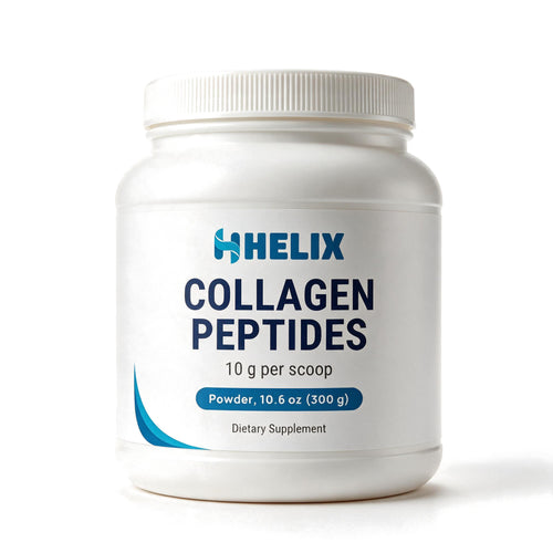 Collagen Peptides 10 g per scoop, 10.6 oz (300 g) powder, white tub with navy HELIX label on a white background
